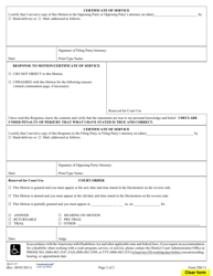 Form 5DC11 Non-hearing Motion for Continuance; Declaration; Notice of Motion; Certificate of Service; Order - Hawaii, Page 2