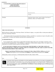 Form 5DC57 Complaint (Ejectment, Damages); Declaration; Exhibit; Summons - Hawaii, Page 3