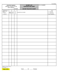 Document preview: Form 5DC24 Exhibit 2.X Exhibit List Continuation Sheet - Hawaii
