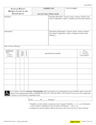Document preview: Form 5DC23 Exhibit List - Hawaii