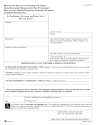 Document preview: Form 5DC29 Motion for Issuance of Garnishee Summons After Judgment; Declaration; Non-conclusory Declaration; Order; Exhibit(S); Garnishee Summons; Garnishee Information - Hawaii