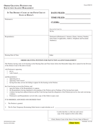 Document preview: Form 5DC52 Order Granting Petition for Injunction Against Harassment - Hawaii