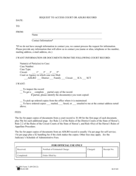 Document preview: HCRR Form 3 (SC-P-351) Request to Access Court or Adlro Record - Hawaii
