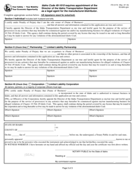 Form ITD3172 Application for Vehicle or Vessel Manufacturer/Distributor License - Idaho, Page 3