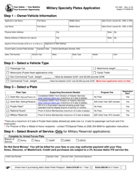 Form ITD3587 Military Specialty Plates Application - Idaho