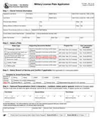 Form ITD3682 Military License Plate Application - Idaho