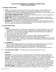 Form CA2 Biographical Statement &amp; Consent Collection Agency Application Form - Idaho