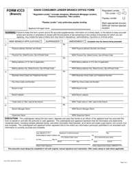 Form ICC3 Idaho Consumer Lender Branch Office Application Form - Idaho, Page 3