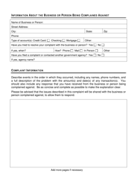 Collection Agency Complaint Form - Idaho, Page 3