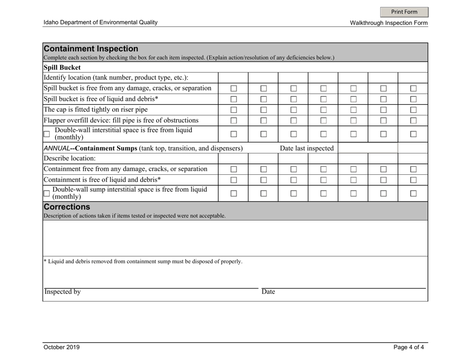 Walkthrough Inspection Form - Idaho, Page 4