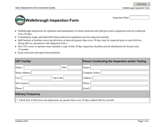 &quot;Walkthrough Inspection Form&quot; - Idaho