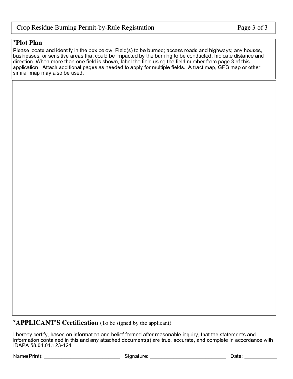Crop Residue Burning Permit-By-Rule Registration - Idaho, Page 3