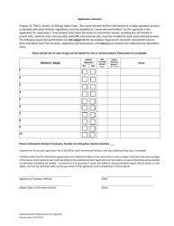 Commercial Fertilizer Application for Registration of New or Revised Products - Idaho, Page 2