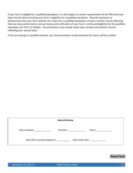 Idaho State Department of Agriculture (Isda) Voluntary Verification Form for Exemption From the Food Safety Modernization Act&#039;s Produce Safety Rule - Idaho, Page 3