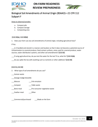 On-Farm Readiness Review Preparedness Worksheet - Idaho, Page 10