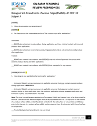 On-Farm Readiness Review Preparedness Worksheet - Idaho, Page 11