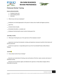 On-Farm Readiness Review Preparedness Worksheet - Idaho, Page 16