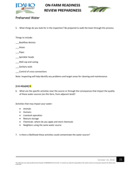 On-Farm Readiness Review Preparedness Worksheet - Idaho, Page 21