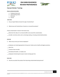 On-Farm Readiness Review Preparedness Worksheet - Idaho, Page 23