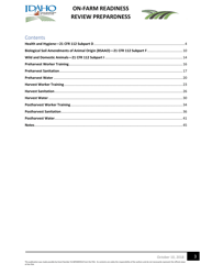 On-Farm Readiness Review Preparedness Worksheet - Idaho, Page 3