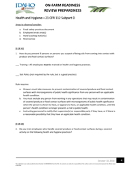 On-Farm Readiness Review Preparedness Worksheet - Idaho, Page 4