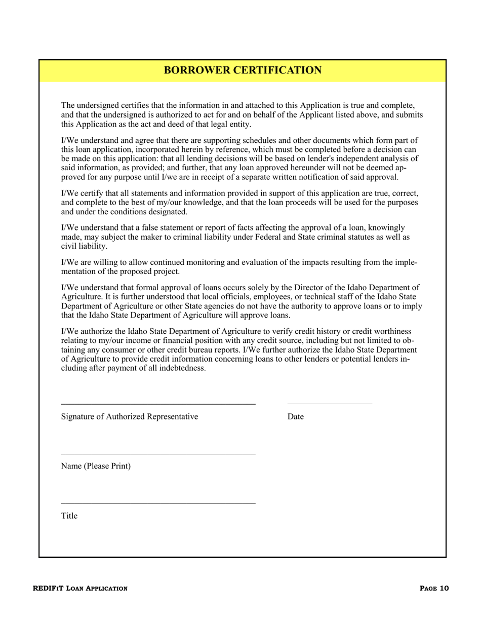 Redifit Loan Application - Idaho, Page 11