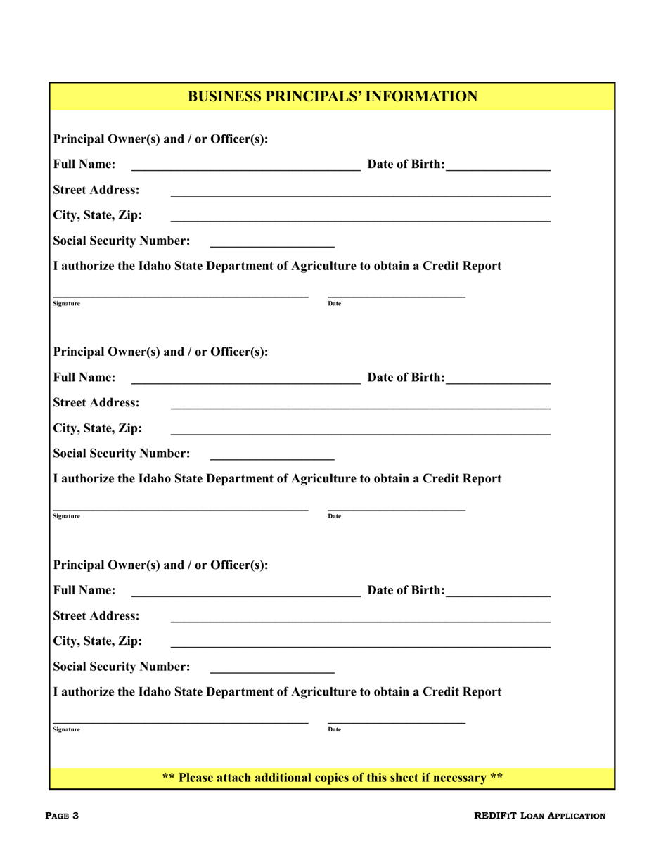 Redifit Loan Application - Idaho, Page 4