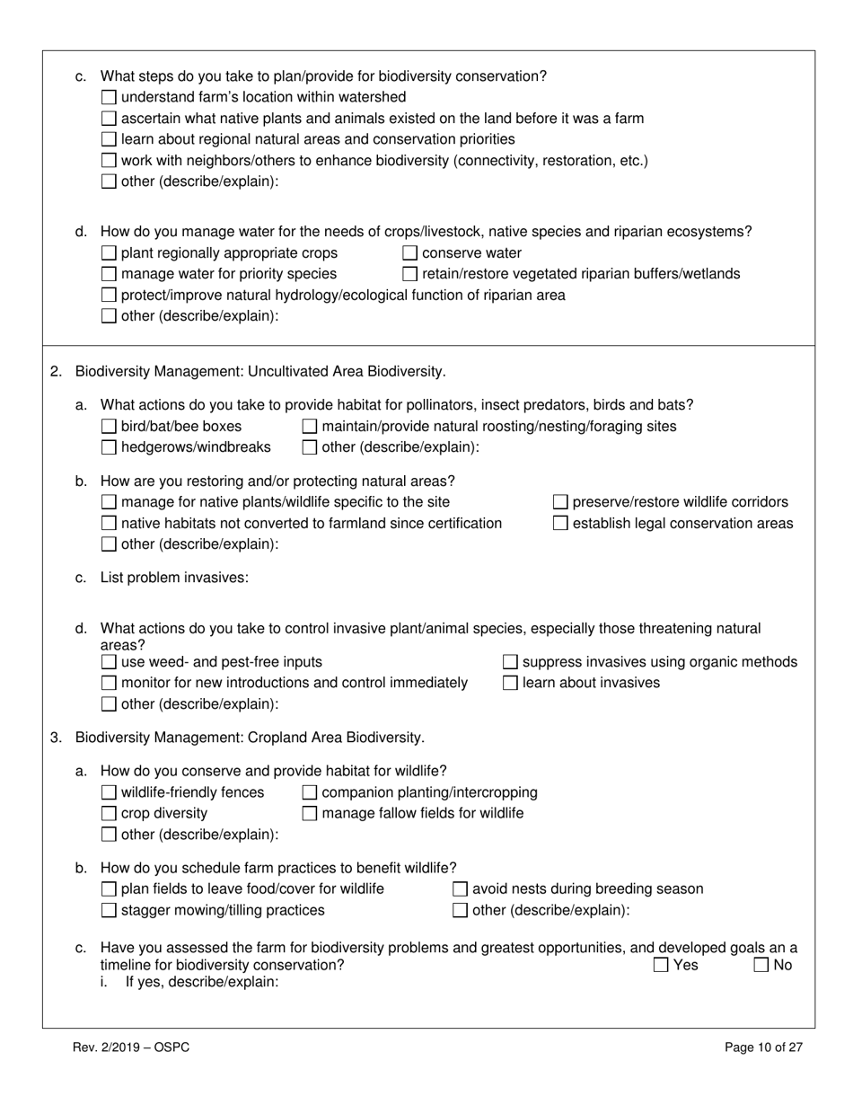 Organic System Plan for Crops - Idaho, Page 10