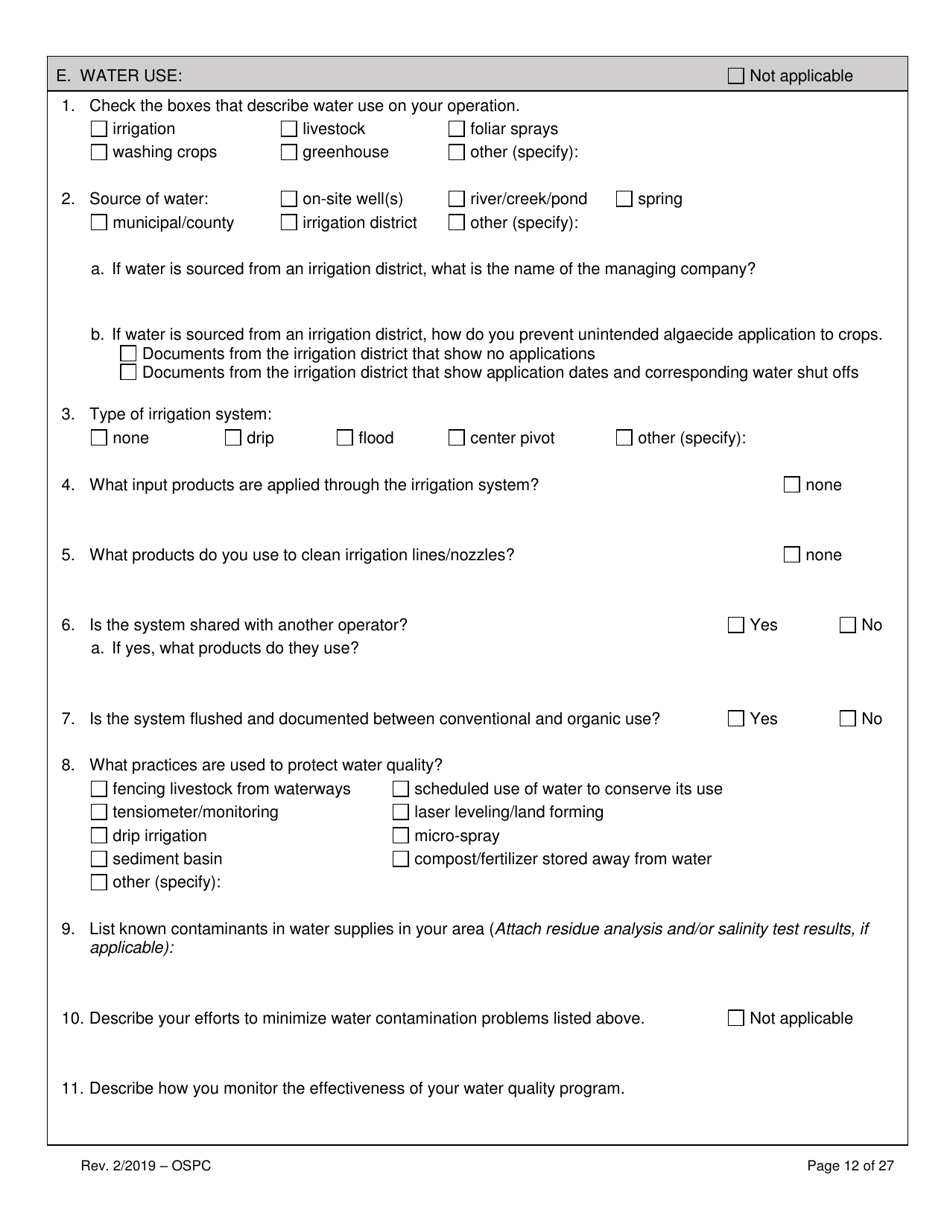 Organic System Plan for Crops - Idaho, Page 12