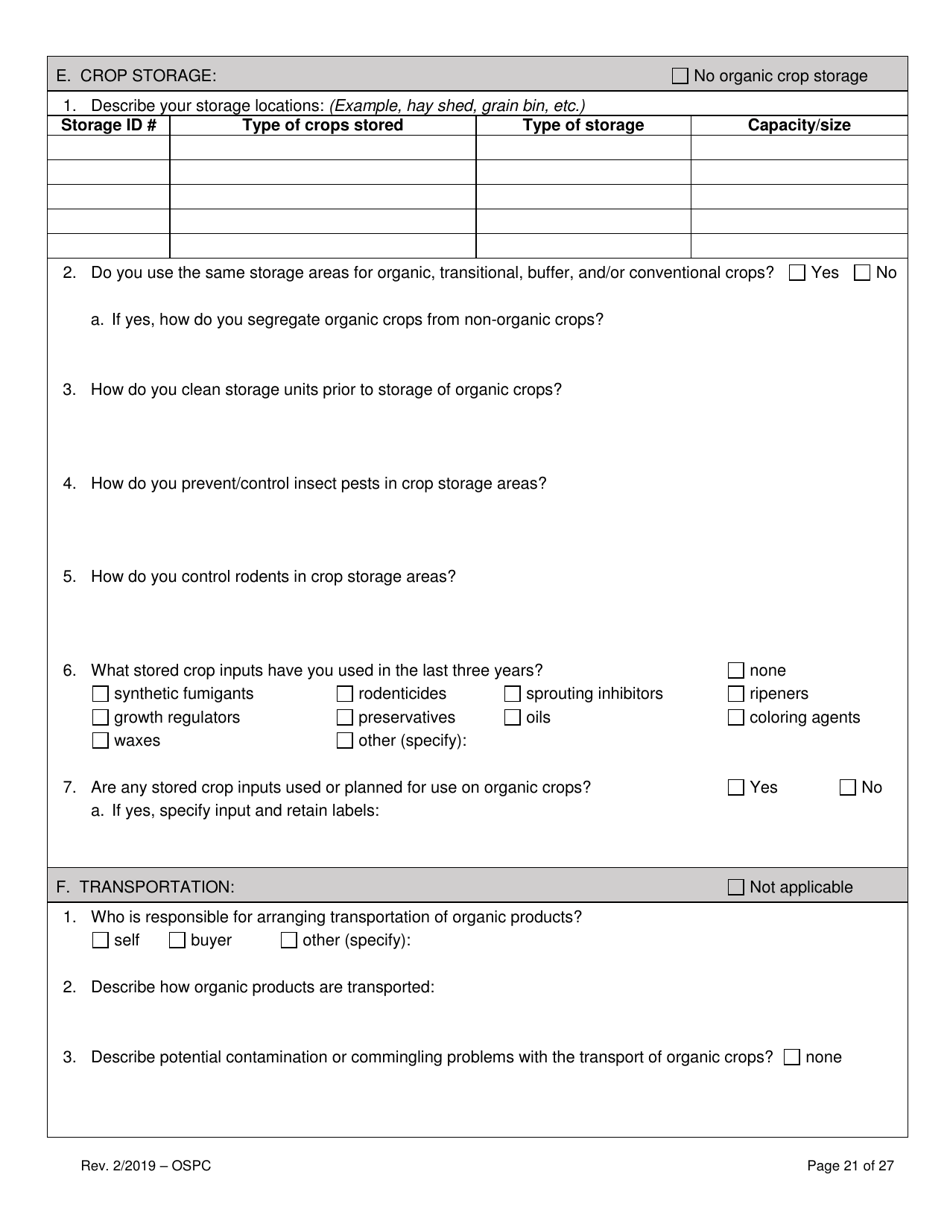 Organic System Plan for Crops - Idaho, Page 21