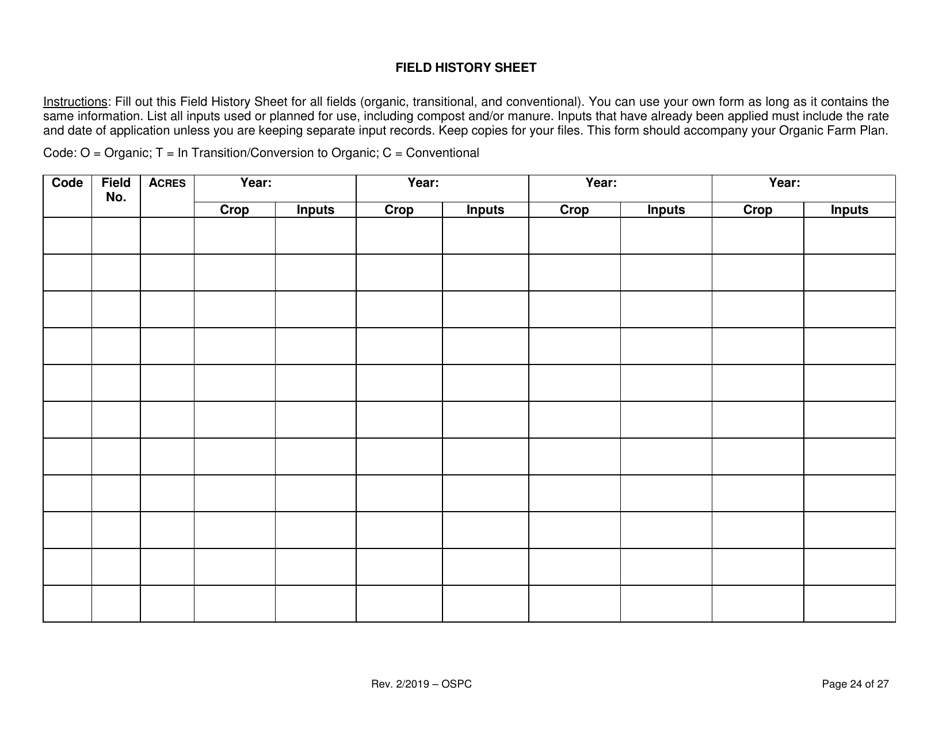 Organic System Plan for Crops - Idaho, Page 24