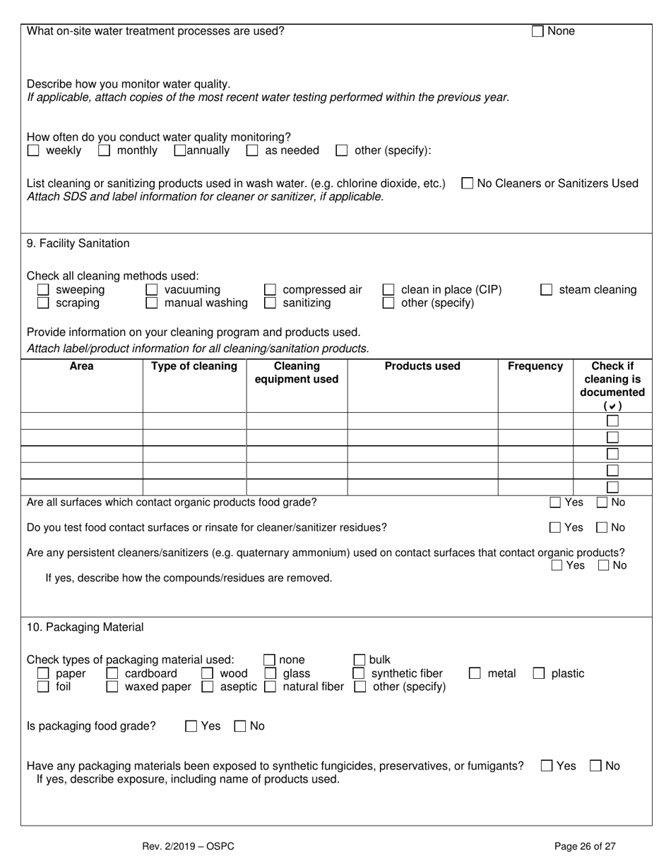 Organic System Plan for Crops - Idaho, Page 26