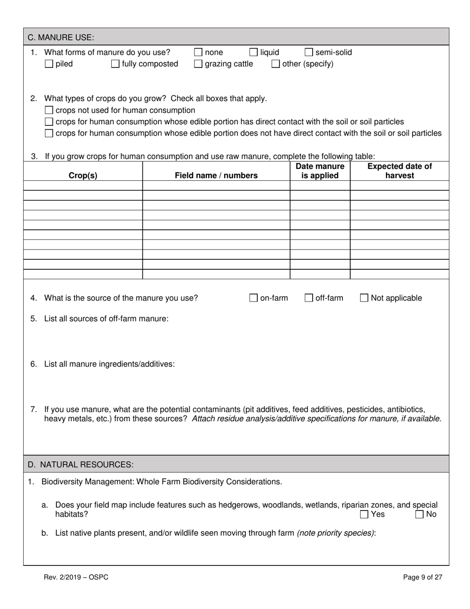 Organic System Plan for Crops - Idaho, Page 9