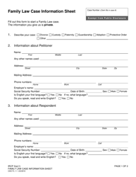 Form CAO FL1-1 Family Law Case Information Sheet - Idaho