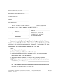 Document preview: Form CAO FL7-2 Motion and Affidavit for Entry of Default on Counterclaim - Idaho