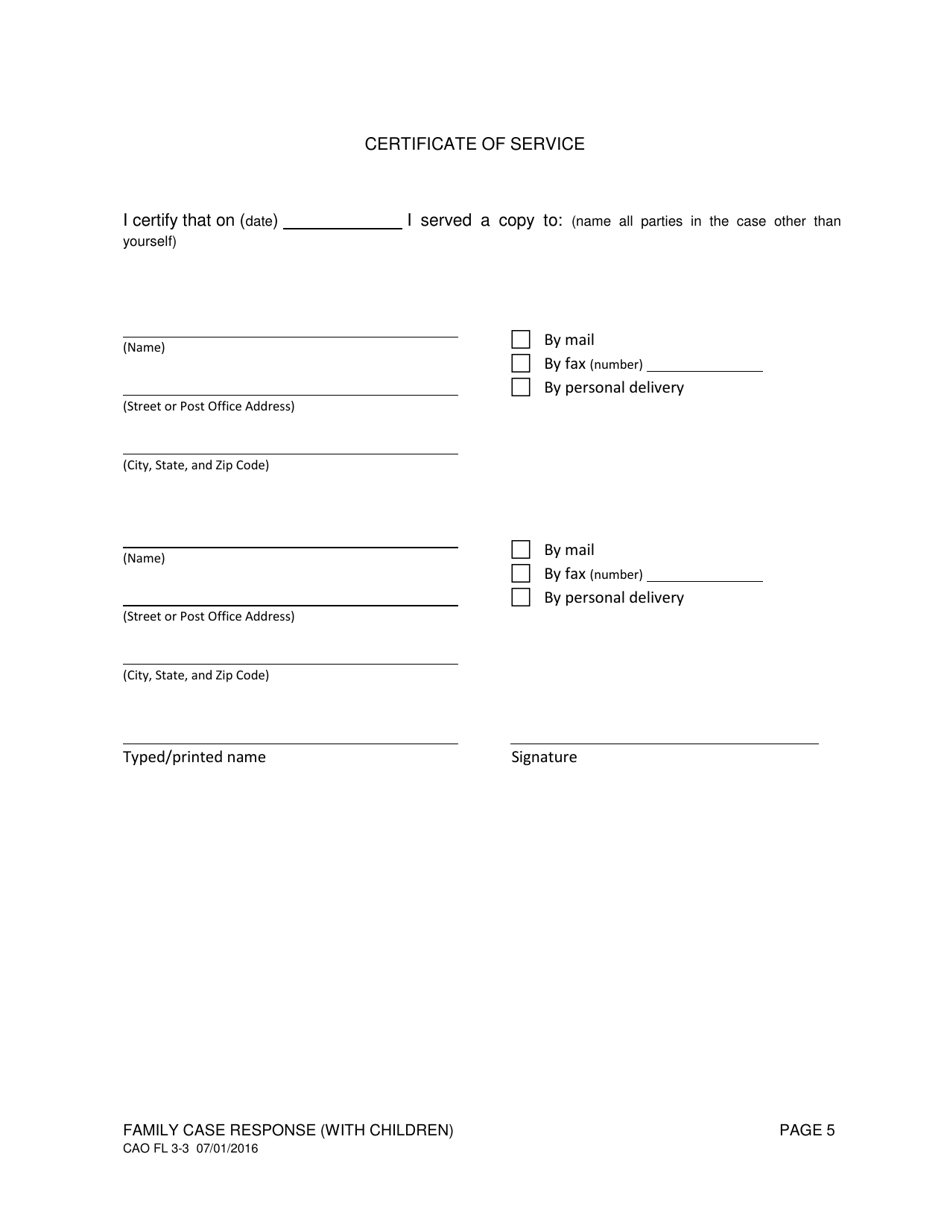 Form CAO FL3-3 Family Case Response (With Children) - Idaho, Page 5