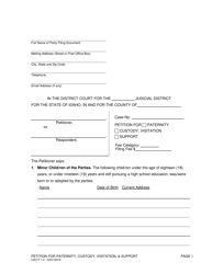 Form CAO P1-2 &quot;Petition for Paternity/Custody, Visitation/Support&quot; - Idaho