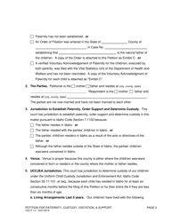 Form CAO P1-2 Petition for Paternity/Custody, Visitation/Support - Idaho, Page 2