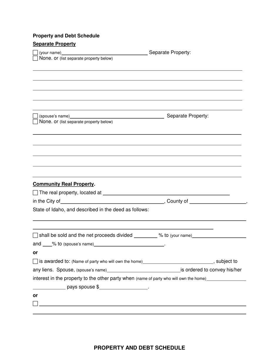 Form CAO D1-6 Petition for Divorce: No Minor Children - Idaho, Page 4