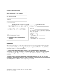 Form CAO GCPi9-4 Guardian&#039;s Annual Status Report for an Adult - Idaho