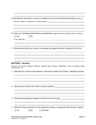 Form CAO GC9-6 Proposed Guardianship Care Plan - Idaho, Page 3