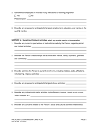 Form CAO GC9-6 Proposed Guardianship Care Plan - Idaho, Page 5