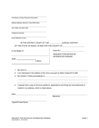 Form CAO GCM4-5 Request for Notice by Interested Person - Idaho