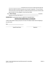 Form CAO FL3-5 Family Case Response and Counterclaim (With Children) - Idaho, Page 13