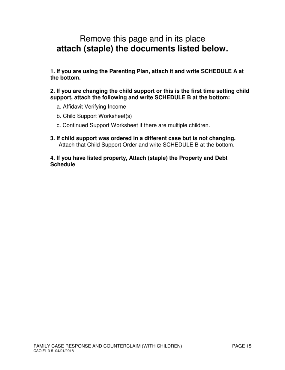 Form CAO FL3-5 Family Case Response and Counterclaim (With Children) - Idaho, Page 15