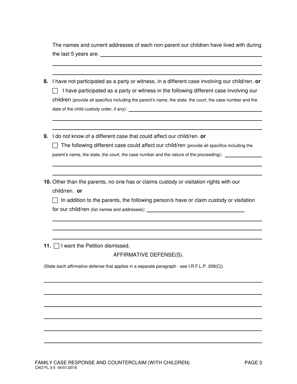 Form Cao Fl3-5 Download Printable Pdf Or Fill Online Family Case 