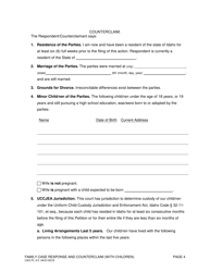Form CAO FL3-5 Family Case Response and Counterclaim (With Children) - Idaho, Page 4
