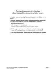 Form CAO D1-5 Petition for Divorce: With Minor Children - Idaho, Page 11