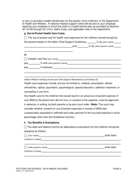 Form CAO D1-5 Petition for Divorce: With Minor Children - Idaho, Page 8