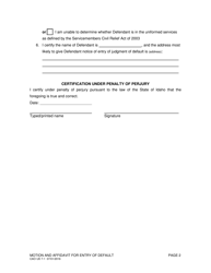 Form CAO UD7-1 Motion and Affidavit for Entry of Default - Idaho, Page 2